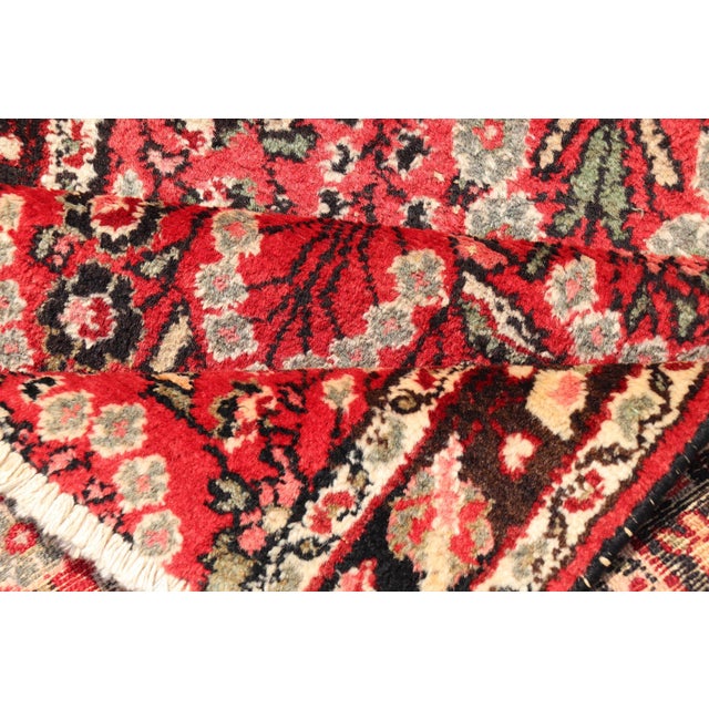 Vintage Lilihan Runner With Red Field and Bold Floral Medallion Design For Sale - Image 12 of 13