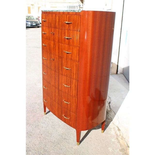 Chest of Drawers with Green Marble and Ducrot Brass by Paolo Buffa, 1950 For Sale - Image 14 of 17