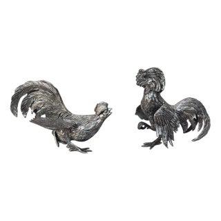 Japanese Hen and Rooster Figurines, 1950s, Set of 2 For Sale