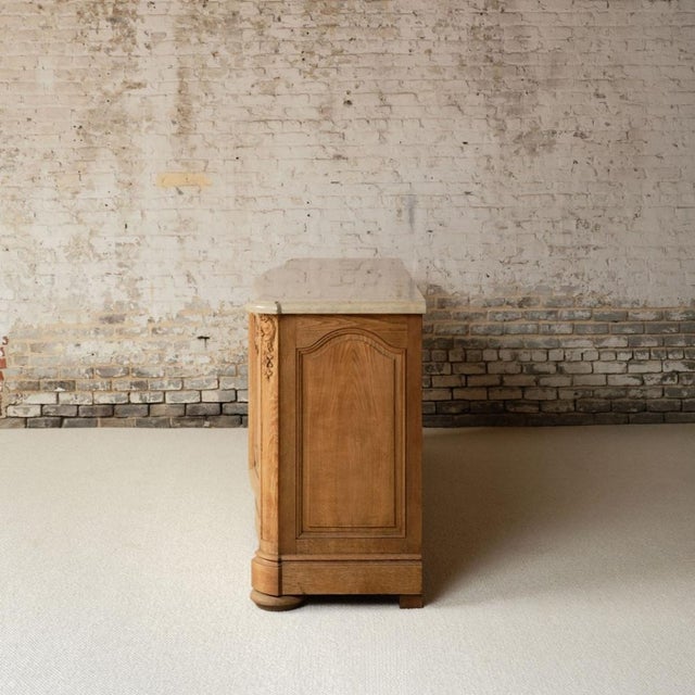 Christian Krass 1940s French Oak Sideboard With Marble Top by Christian Krass For Sale - Image 4 of 12