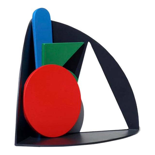 Italian Wooden Sculpture by Lucio del Pezzo, 1970s For Sale
