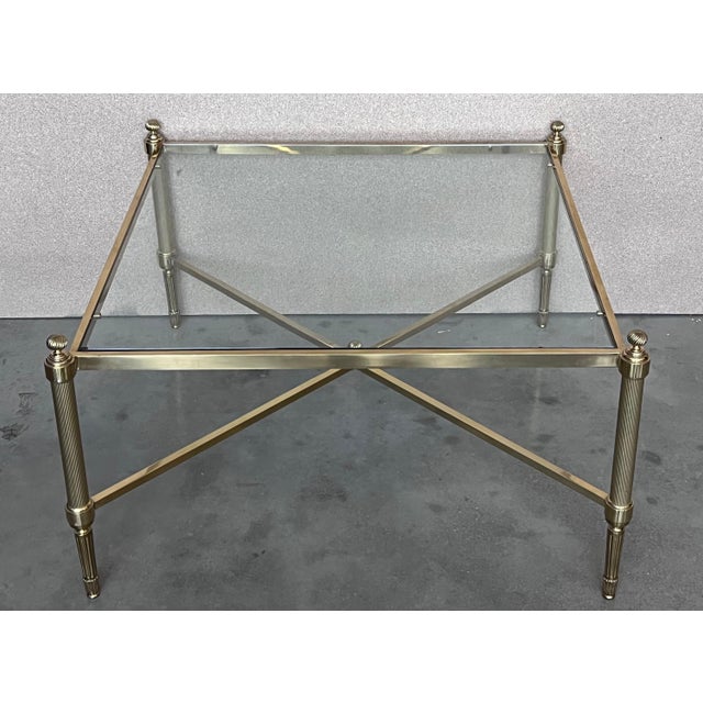 Mid 20th Century Spanish Two Tier Square Brass and Bronze Coffee Table For Sale - Image 18 of 18