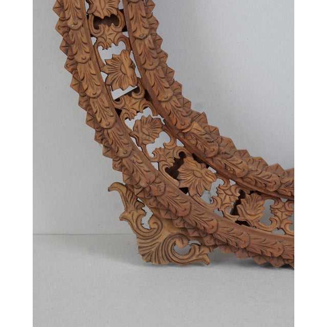 1940s Large Vintage Decorated Wooden Frame, 1940s For Sale - Image 5 of 6
