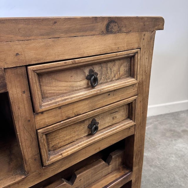 Rustic Rustic Wood Bar Counter with Stools, Set of 5 For Sale - Image 3 of 15