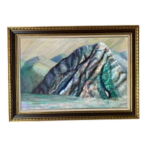 1980's Theodore F. Baron Impressionist Landscape Oil Painting, Framed