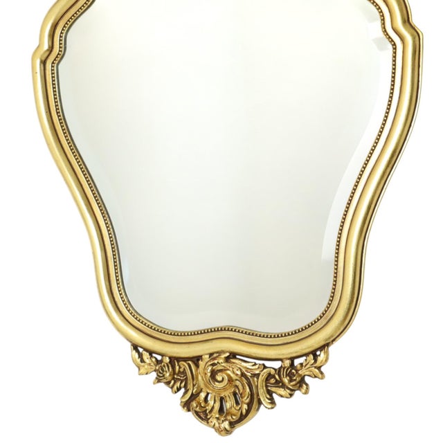 1950s French Gold Leaf Gilded Crested Mirror, 1950s For Sale - Image 5 of 15