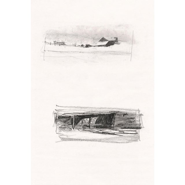 Andrew Wyeth Mid 20th Century Outbuilding Studies From Kuerners — Wyeth Study Series, Set of Four Float Mounted Prints, Gallery Framed (20” X 30”) For Sale - Image 4 of 11