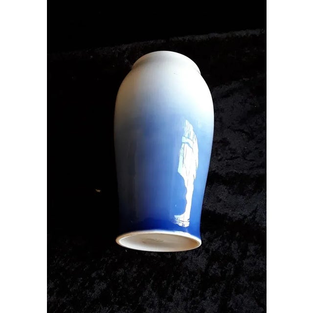 Vintage Danish Porcelain Vase with Blue Floral Decor from Bing & Grondal, 1960s, in Very Good conditions. Designed 1960 to...