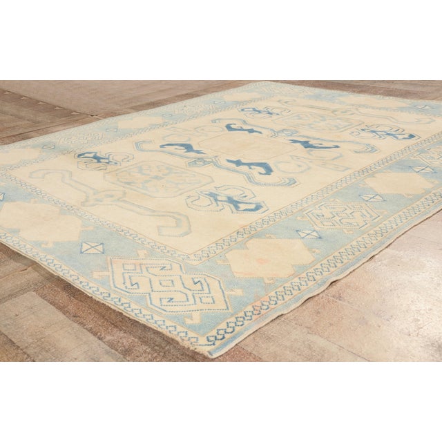 Beige Vintage Turkish Oushak Rug, 05'08 X 06'10 For Sale - Image 8 of 10
