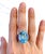 Bochic "Orient" Vintage Blue Topaz & Pink Sapphire Cocktail Ring 18K Gold & Silver, Size 7 For Sale - Image 11 of 18