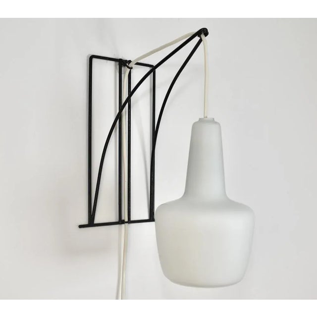 Modernist Wall Sconce in Wire Metal and Glass For Sale - Image 10 of 12