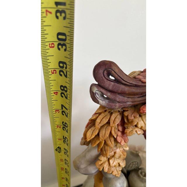 Monumental 31" Chinese Hand-Carved Soapstone "Basket of Abundance" Sculpture For Sale - Image 11 of 13