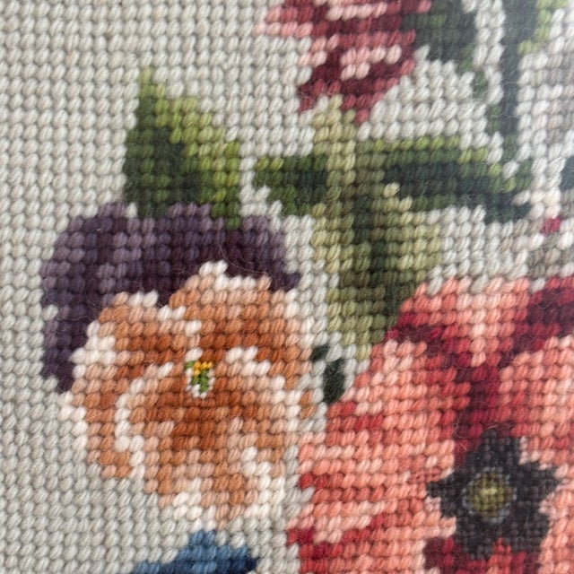 Mid 20th Century 20th Century Floral Still Life Needlepoint -- Framed For Sale - Image 5 of 17