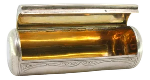 Silver Toiletry Box with Tubular Guilloche Engravings and Gold Interior