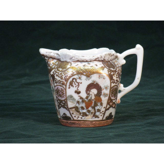 Ceramic Mid 19th Century Japanese Satsuma Mystic Man Lohan Dragon Porcelain Creamer Hand Painted Figurine For Sale - Image 7 of 7