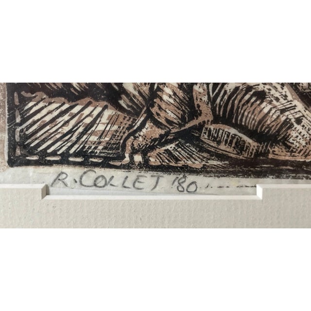 Vintage Religious Original Ruth Collet Woodblock Linocut Figural Pop Art Print For Sale - Image 4 of 10