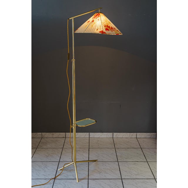 Hight Adjustable Floor Lamp with Adjustable Shelf, Vienna, 1950s For Sale - Image 16 of 18