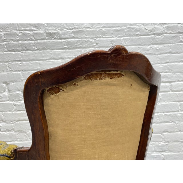 French Antique Walnut Louis XV Armchair, C. 1770 For Sale - Image 4 of 12