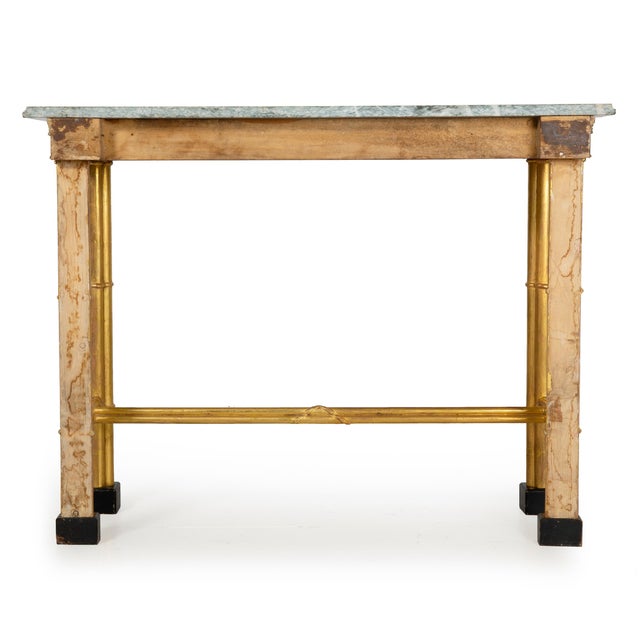 Gold Neoclassical Simulated Bamboo Giltwood Console Pier Table, 20th Century For Sale - Image 8 of 16