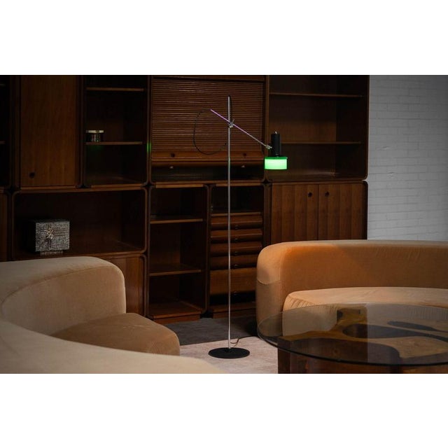 Rare model 1083 floor lamp by gino sarfatti for arteluce, italy, 1962. A sculptural study in minimalism and light. A...