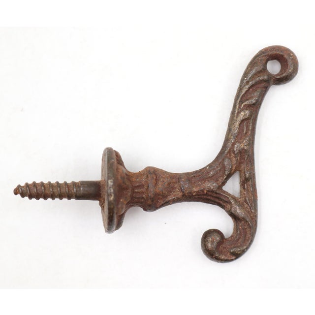 Art Nouveau Pair of Antique Art Nouveau Cast Iron Wall Hooks For Sale - Image 3 of 5