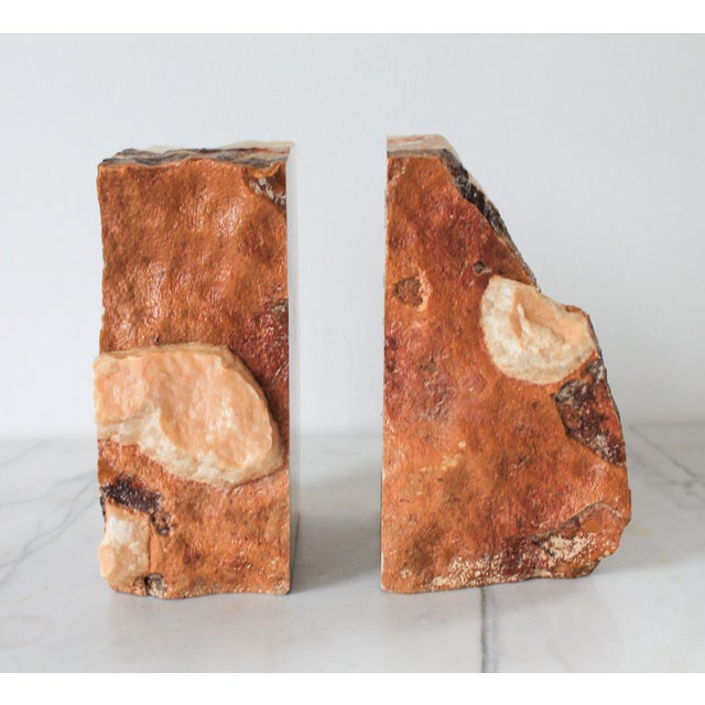 Late 20th Century Vintage Onyx Natural Stone Bookends - A Pair For Sale - Image 5 of 14