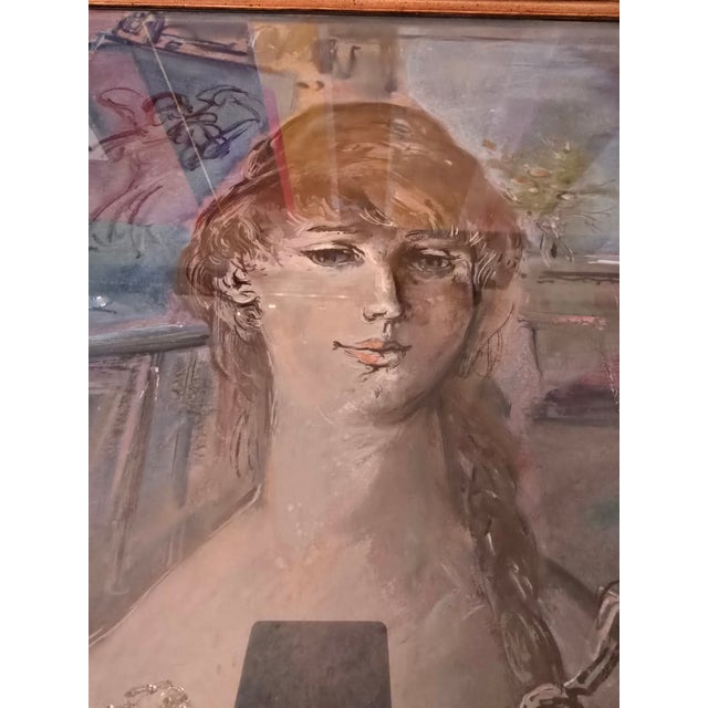 A fine original 1960s painting under glass ( guaranteed one of a kind hand painted signed original from the 1960s Mid...