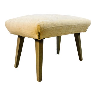 Vintage 1950s Rectangular Foot Stool For Sale