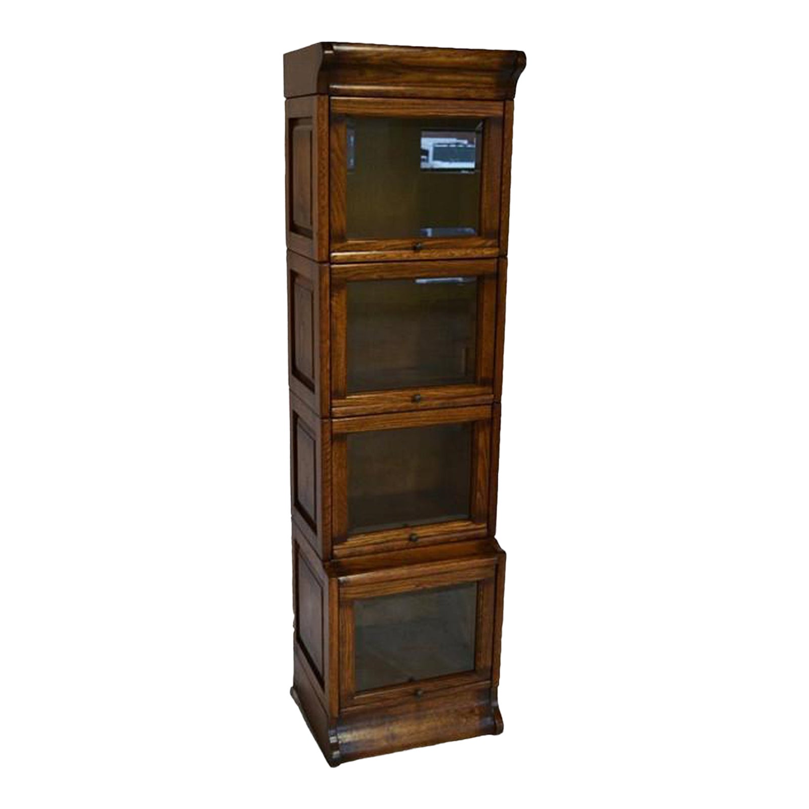 Crafters and Weavers Mission Narrow Barrister Bookcase Beveled Glass Chairish