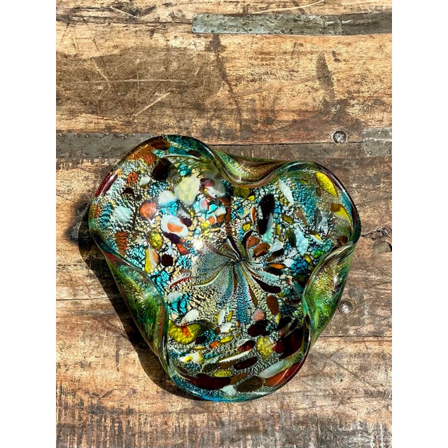 Mid 20th Century Vintage Italian Art Glass Ashtray After Murano For Sale - Image 5 of 12