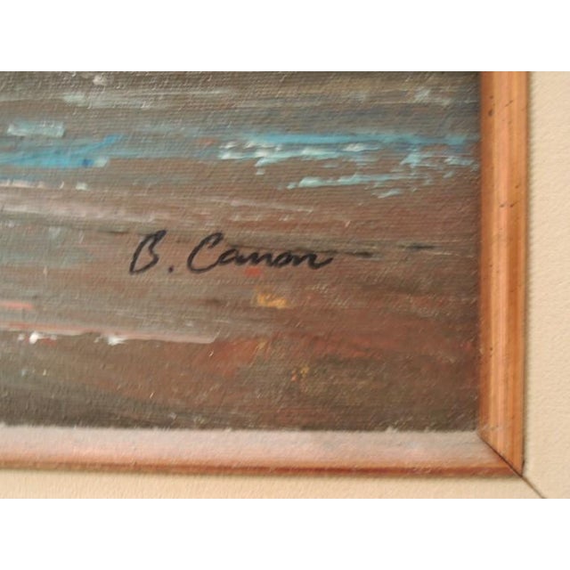 Mid-Century Modern Oil Painting by B. Canon 44 X 32 "California School of Painters" Seascape Scene For Sale - Image 3 of 9