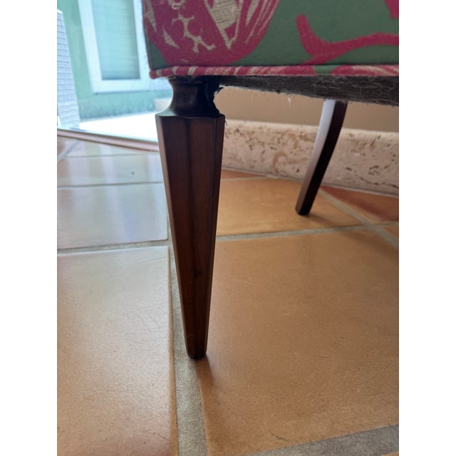 Aqua 1940s Antique Palm Beach Chic Upholstered Accent Chair For Sale - Image 8 of 11