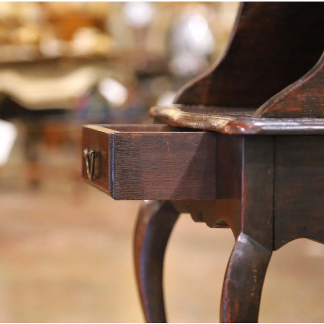 18th Century French Louis XV Carved Oak Nightstand With Drawer For Sale - Image 10 of 13