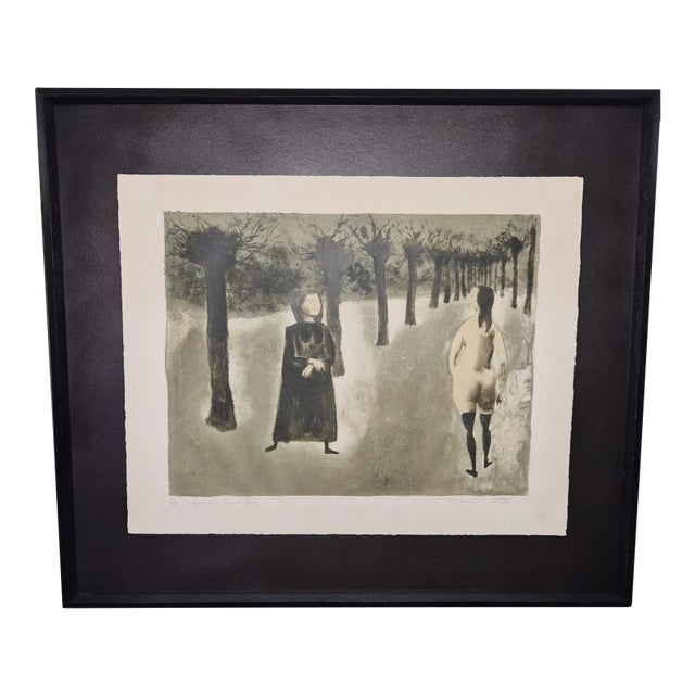 Framed 1963 "Profane and Sacred Love" by Federico Castellón W/ Time Capsule Back For Sale