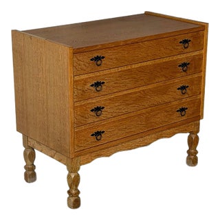 Oak Dresser With 4 Drawers Danish Mid-Century Modern 1960s For Sale