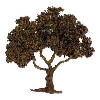 1950s Brutalist Curtis Jere Style Bronze Tree Wall Sculpture For Sale