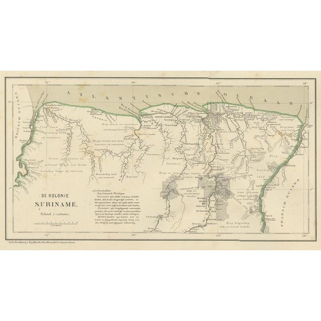 Antique Map of Dutch Colonies in the Caribbean and Suriname by Dornseiffen, 1884 For Sale - Image 13 of 15