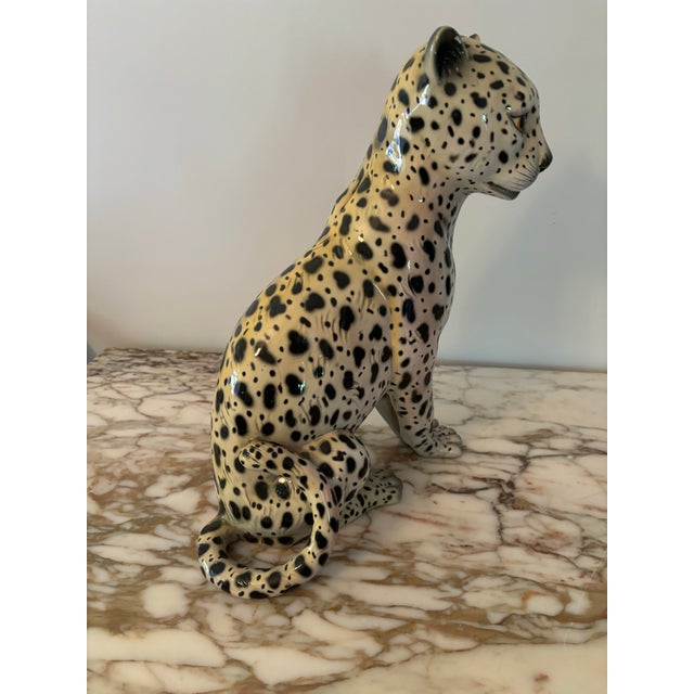 Ceramic Mid 20th Century Ceramic Leopard Made in Italy For Sale - Image 7 of 10