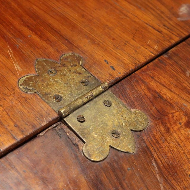 Brown Antique Flap Cabinet in Wood, Italy, 18th Century For Sale - Image 8 of 16