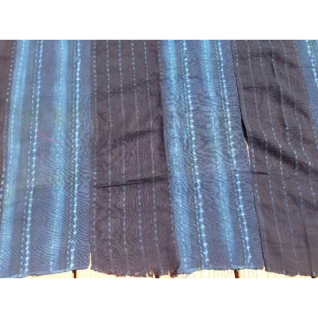 Verre Blue-Striped Fabric Throw For Sale - Image 4 of 5