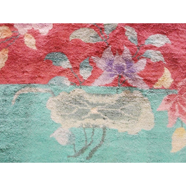 Antique Art Deco Chinese Oriental Rug-8'8" X 11'4" For Sale - Image 4 of 11