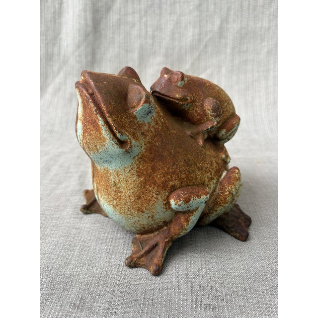 Traditional Vintage Cast Iron Frog Doorstop Garden Ornament For Sale - Image 3 of 12