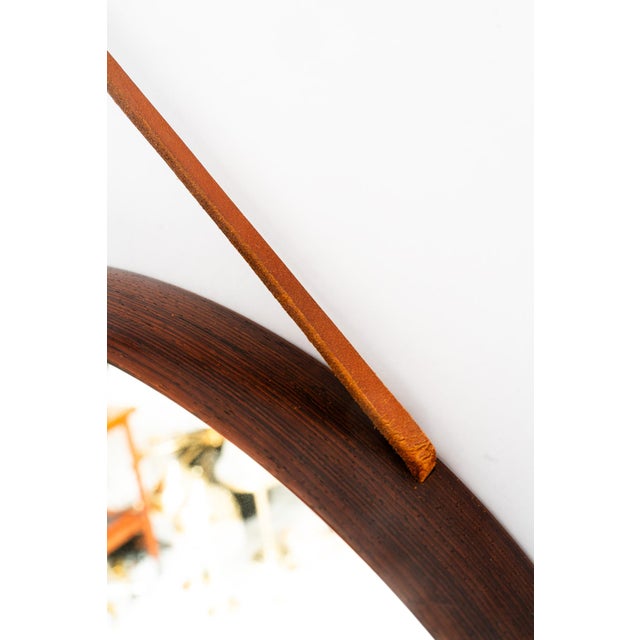 Mirror in Teak and Leather by Uno & Östen Kristiansson for Luxus, Sweden, 1950s For Sale - Image 14 of 15
