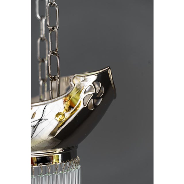 Silver Art Deco Nickel-Plated Pendants with Glass Sticks, 1920s, Set of 3 For Sale - Image 8 of 18