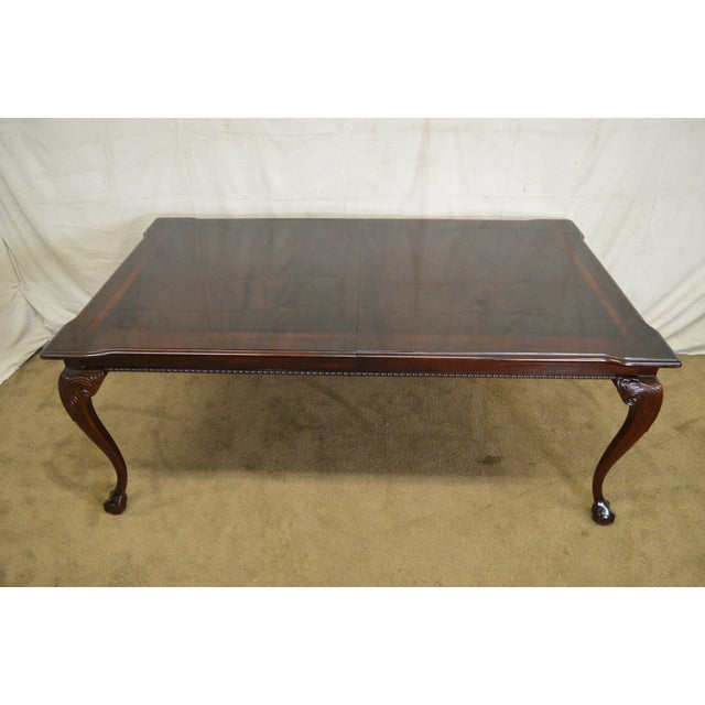 Thomasville Mahogany Chippendale Style Ball & Claw Foot Expandable