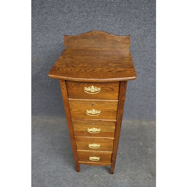 Victorian Rare Victorian Quarter Sawn Oak Lingerie Chest For Sale - Image 3 of 13