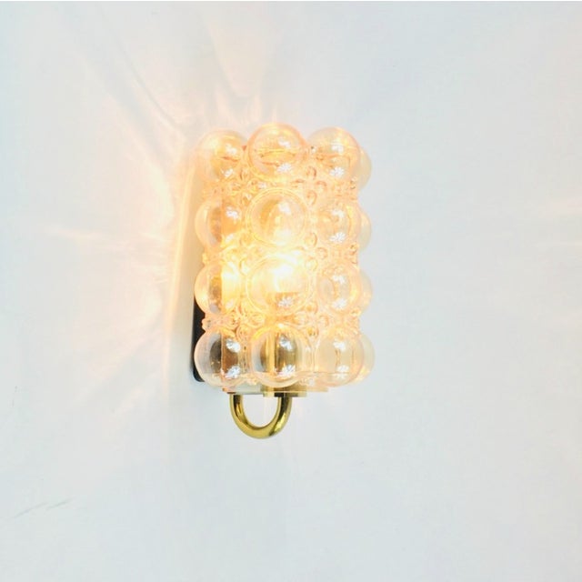 1960s 1960s 1 of 3 Mid-Century Amber Bubble Glass Wall Lights by Helena Tynell for Limburg For Sale - Image 5 of 10