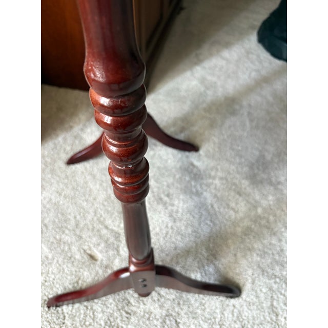 Traditional Oval Cheval Mirror – Dark Wood Full-Length Tilt Mirror For Sale In Kansas City - Image 6 of 7
