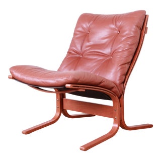 Ingmar Relling for Westnofa Bentwood Teak and Leather Siesta Lounge Chair For Sale