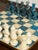 Mid-Century Modern Chinese Stone Chess Set on Brass Framed and Footed Board in Blue and White, 1960s For Sale - Image 3 of 15